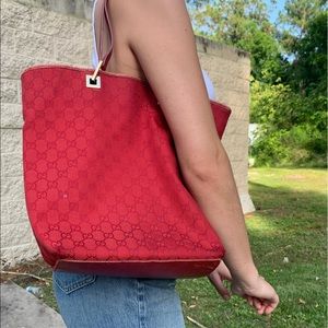 Vintage red Gucci tote bag